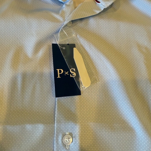 NWT Proper Sport Slim Fit Patterned Dress Shirt - Small - Picture 6 of 7